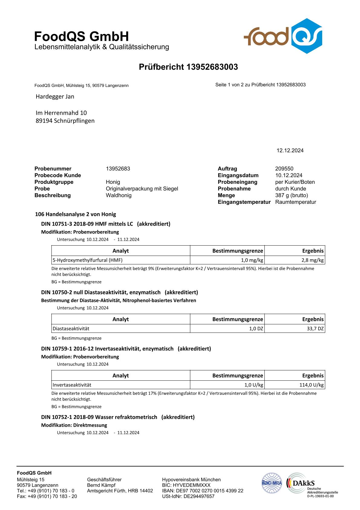 Premium Waldhonig | Rohhonig | Laborgeprüft
